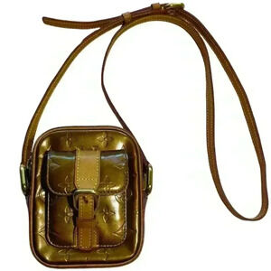 Louis Vuitton Authentic Vernis Christie PM Bronze Patent Leather Crossbody Bag